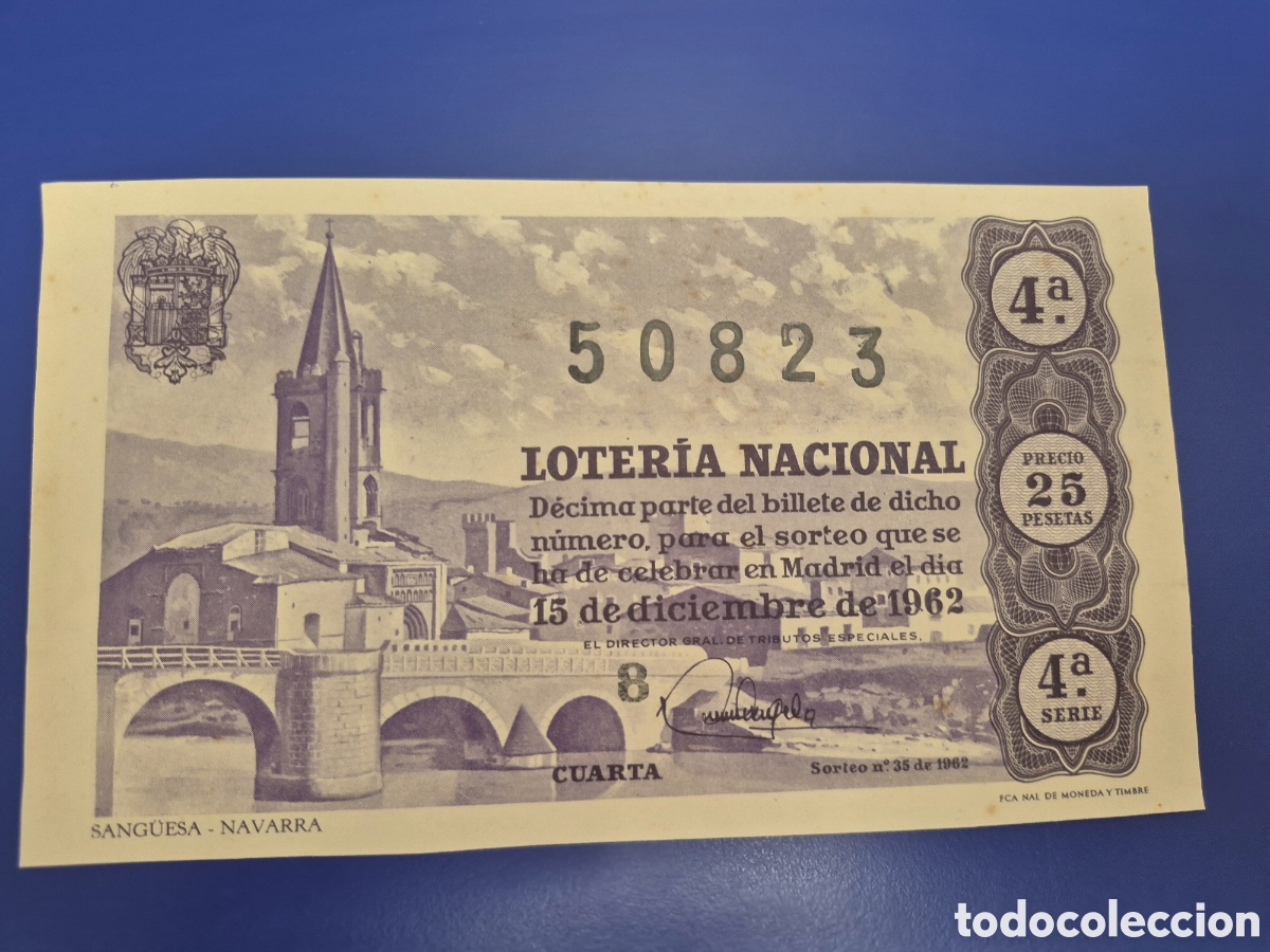 Loter&iacute;a nacional: LOTERIA NACIONAL SORTEO 35 DE 1962 SERIE 4