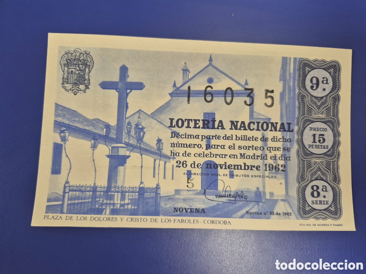 Loter&iacute;a nacional: LOTERIA NACIONAL SORTEO 33 DE 1962 SERIE 8