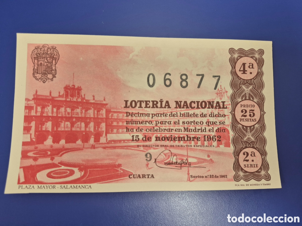 Loter&iacute;a nacional: LOTERIA NACIONAL SORTEO 32 DE 1962 SERIE 2