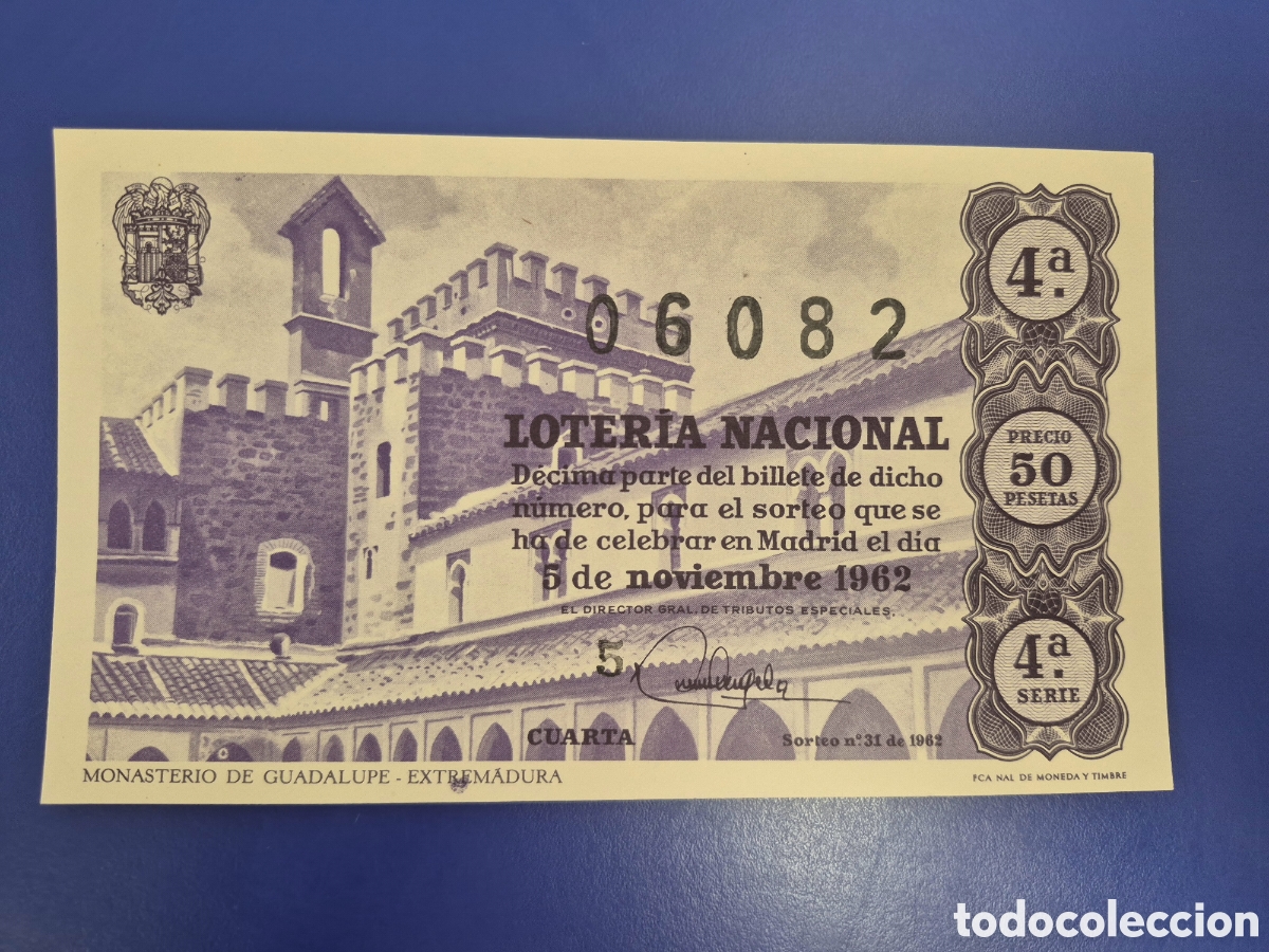 Loter&iacute;a nacional: LOTERIA NACIONAL SORTEO 31 DE 1962 SERIE 4