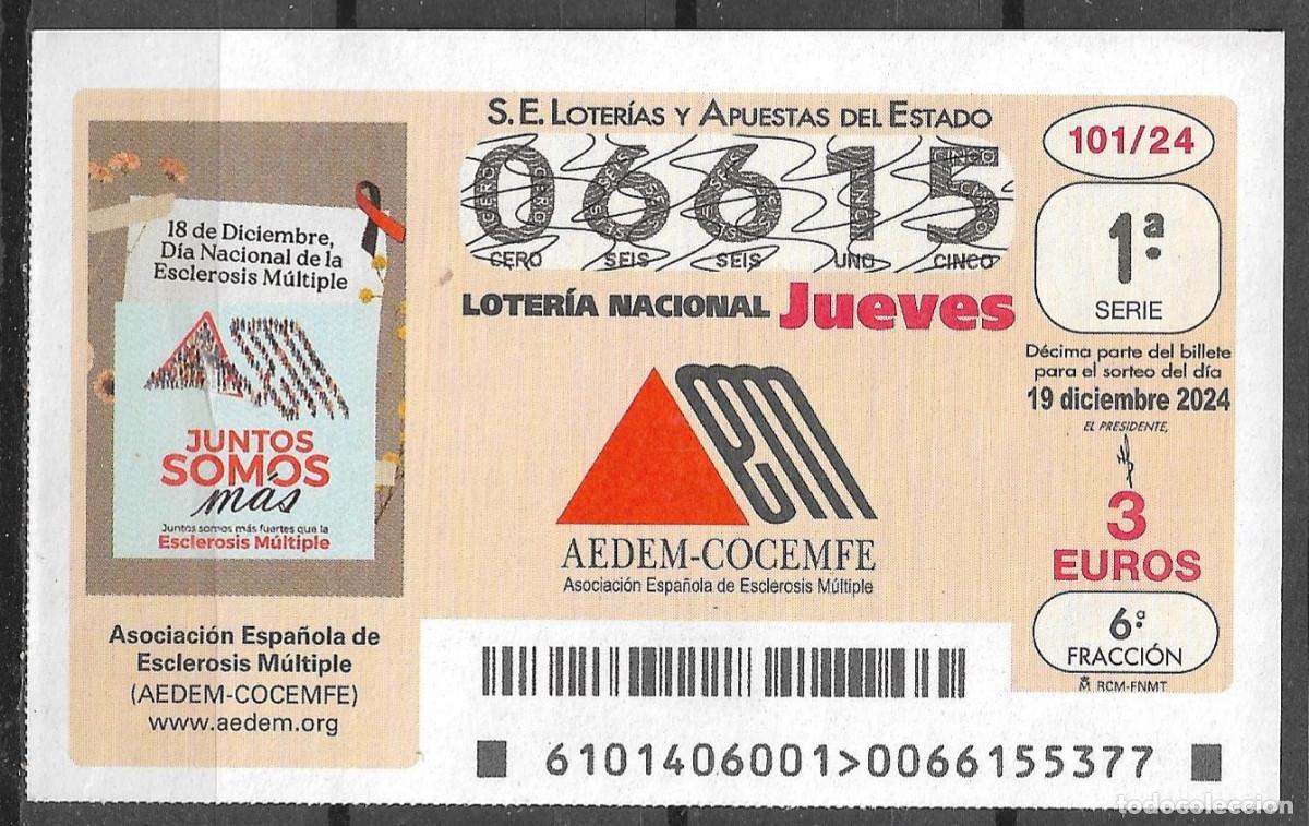 Loter&iacute;a nacional: LOTERIA DEL JUEVES,19/12/2024.