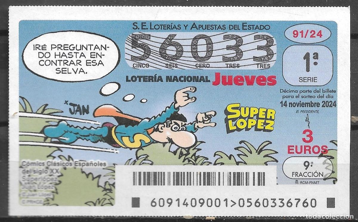 Loter&iacute;a nacional: LOTERIA DEL JUEVES,14/11/2024.