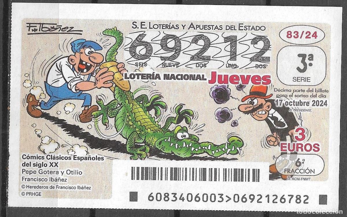 Loter&iacute;a nacional: LOTERIA DEL JUEVES,17/10/2024.