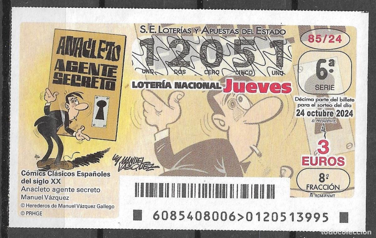 Loter&iacute;a nacional: LOTERIA DEL JUEVES,24/10/2024.