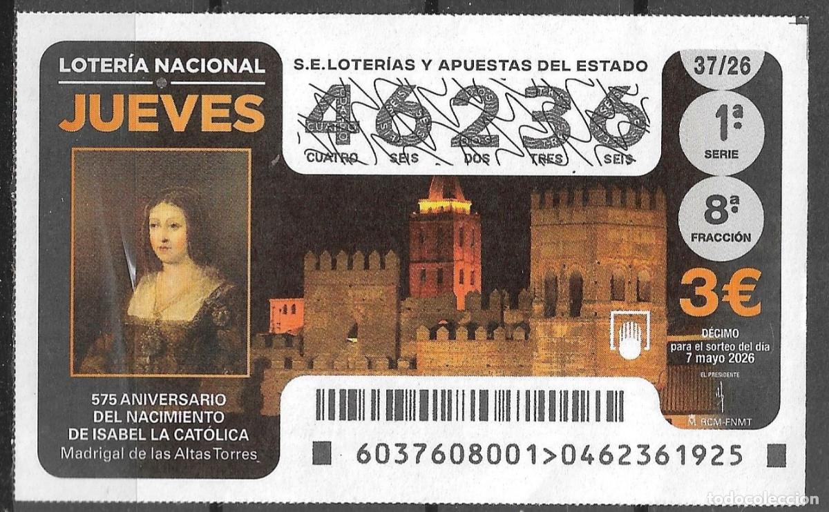 Loter&iacute;a nacional: LOTERIA DEL JUEVES,07/05/2026.