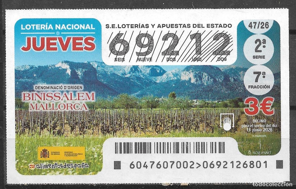 Loter&iacute;a nacional: LOTERIA DEL JUEVES,11/06/2026.