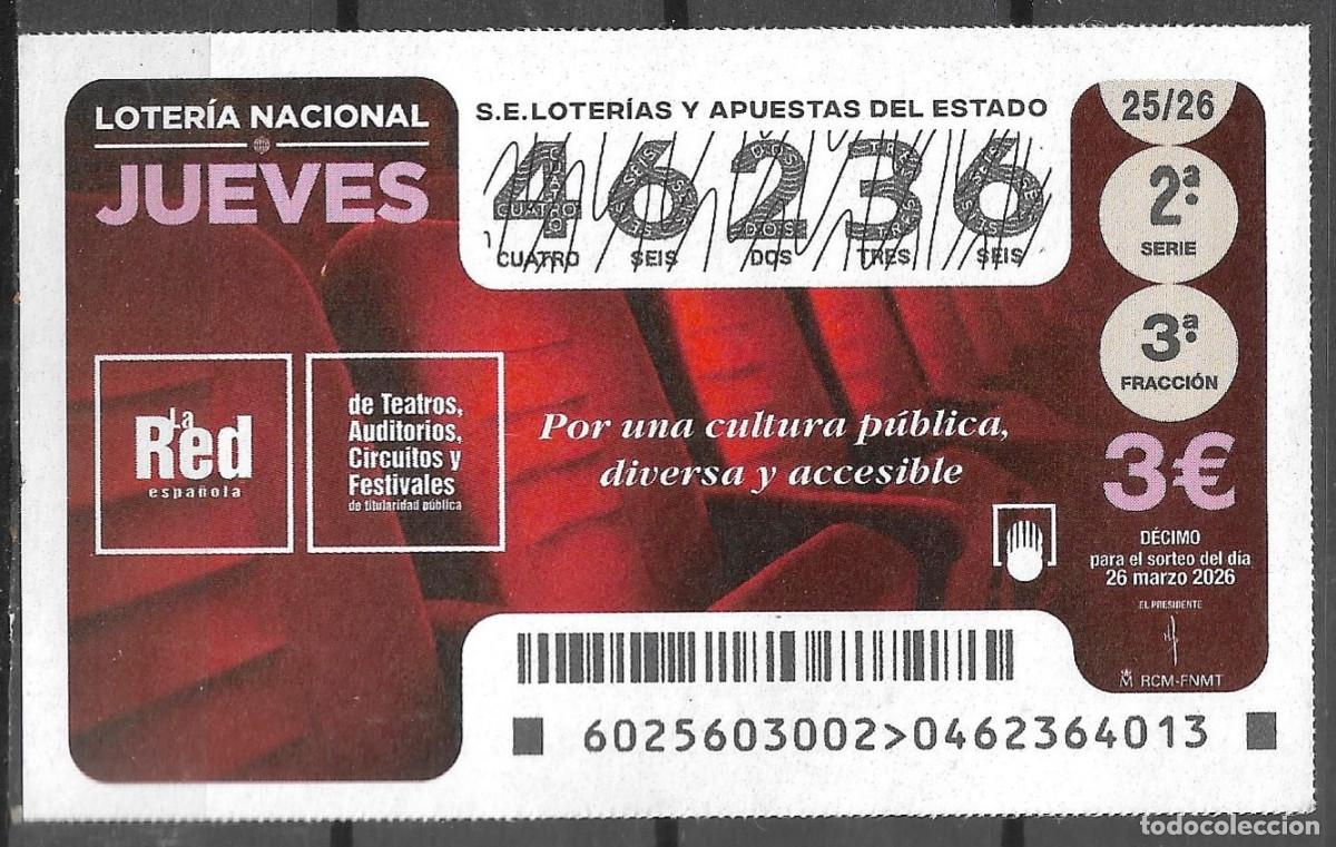Loter&iacute;a nacional: LOTERIA DEL JUEVES,26/03/2026.