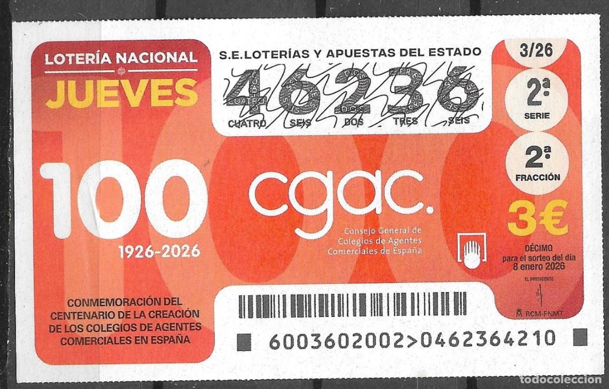 Loter&iacute;a nacional: LOTERIA DEL JUEVES,08/01/2026.