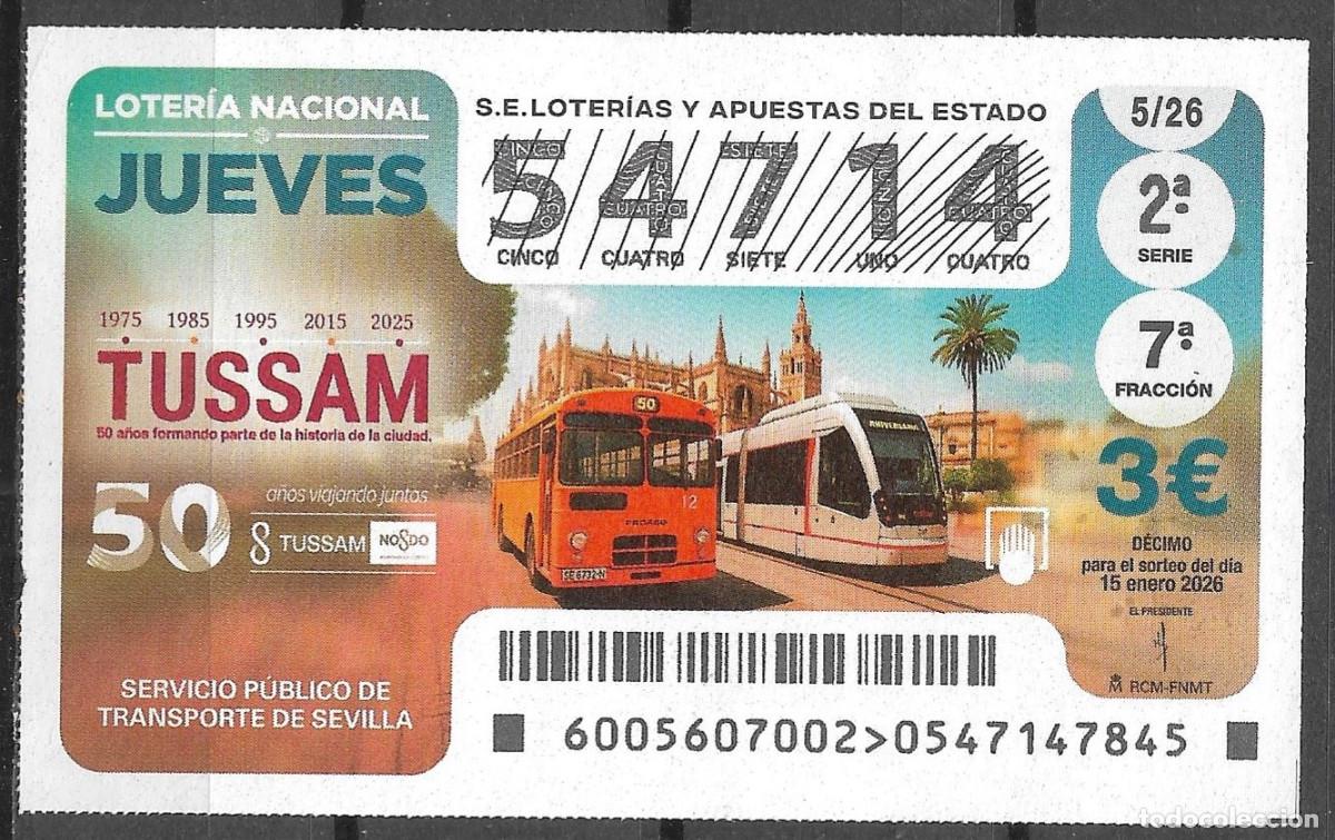 Loter&iacute;a nacional: LOTERIA DEL JUEVES,15/01/2026.