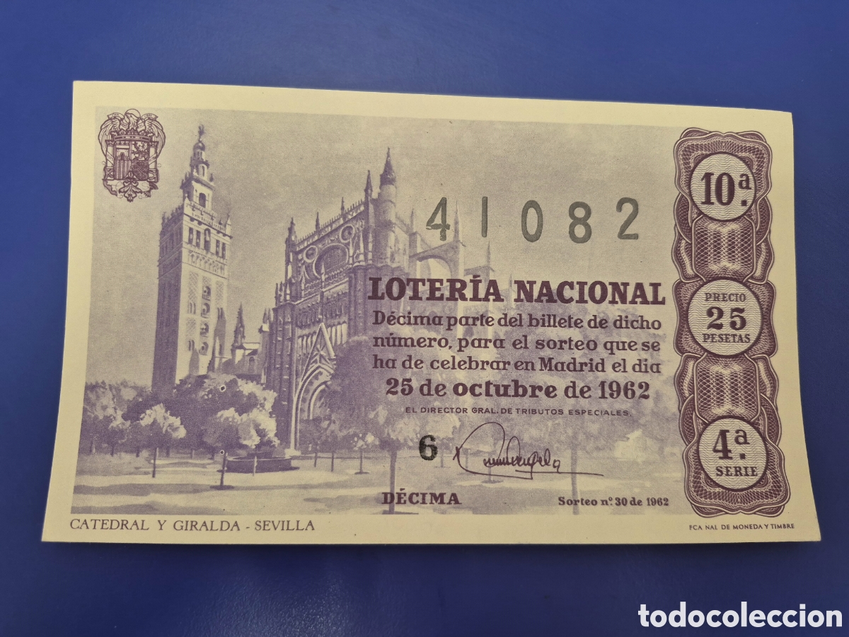 Loter&iacute;a nacional: LOTERIA NACIONAL SORTEO 30 DE 1962 SERIE 4
