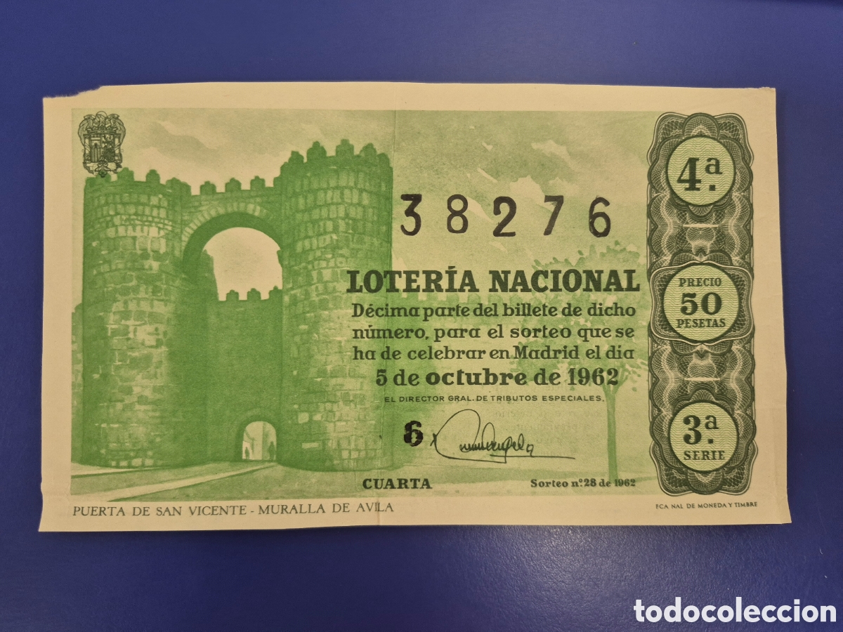 Loter&iacute;a nacional: LOTERIA NACIONAL SORTEO 28 DE 1962 SERIE 3