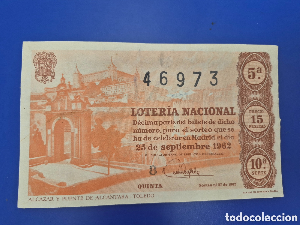 Loter&iacute;a nacional: LOTERIA NACIONAL SORTEO 27 DE 1962 SERIE 10