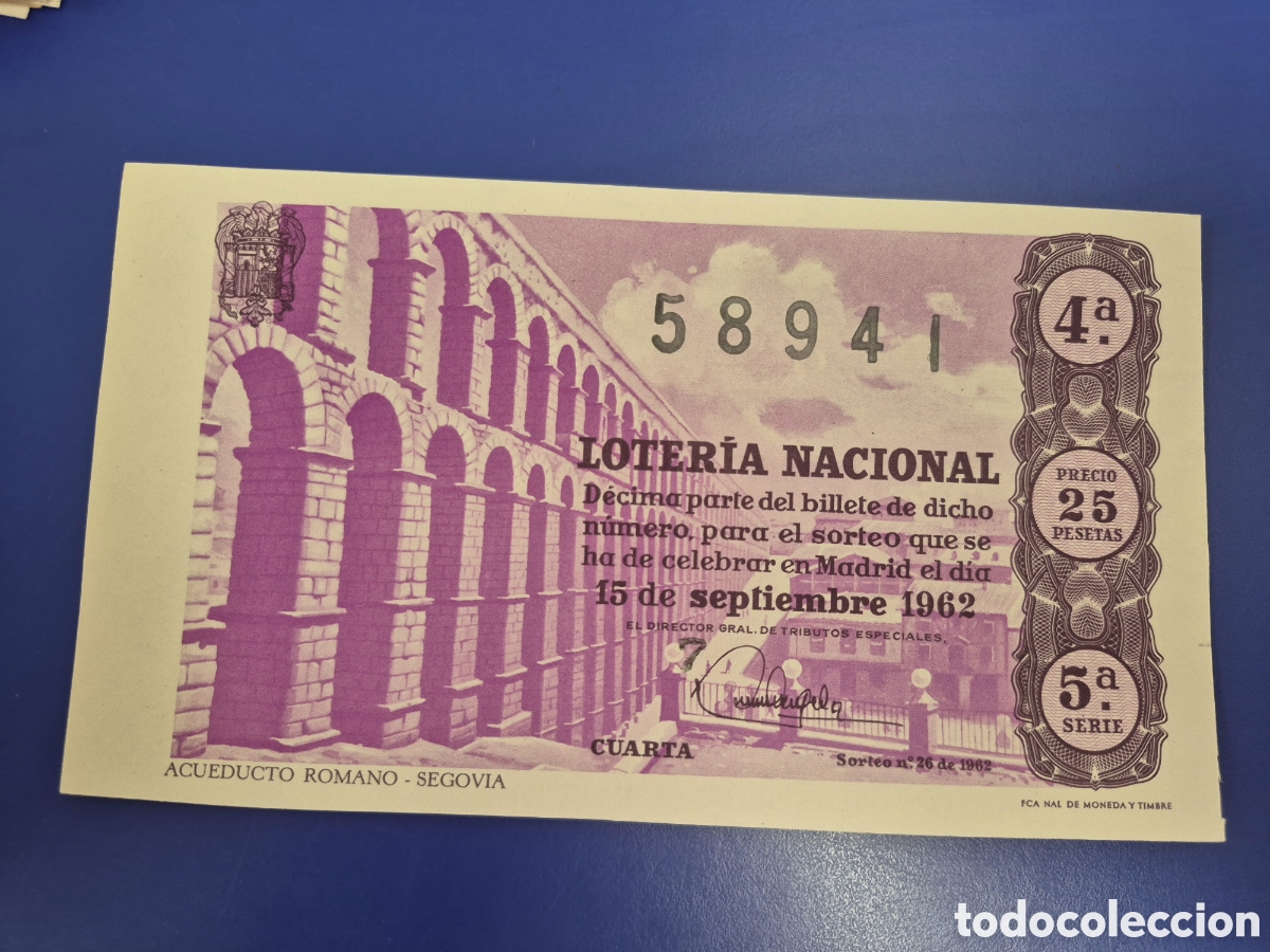 Loter&iacute;a nacional: LOTERIA NACIONAL SORTEO 26 DE 1962 SERIE 5