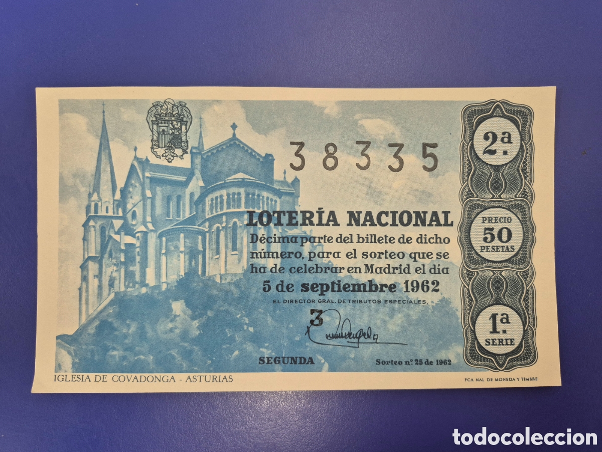 Loter&iacute;a nacional: LOTERIA NACIONAL SORTEO 25 DE 1962 SERIE 1
