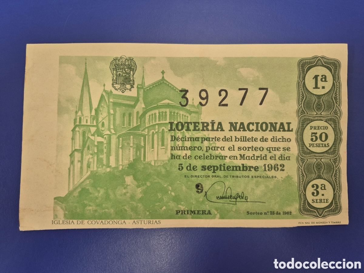 Loter&iacute;a nacional: LOTERIA NACIONAL SORTEO 25 DE 1962 SERIE 3
