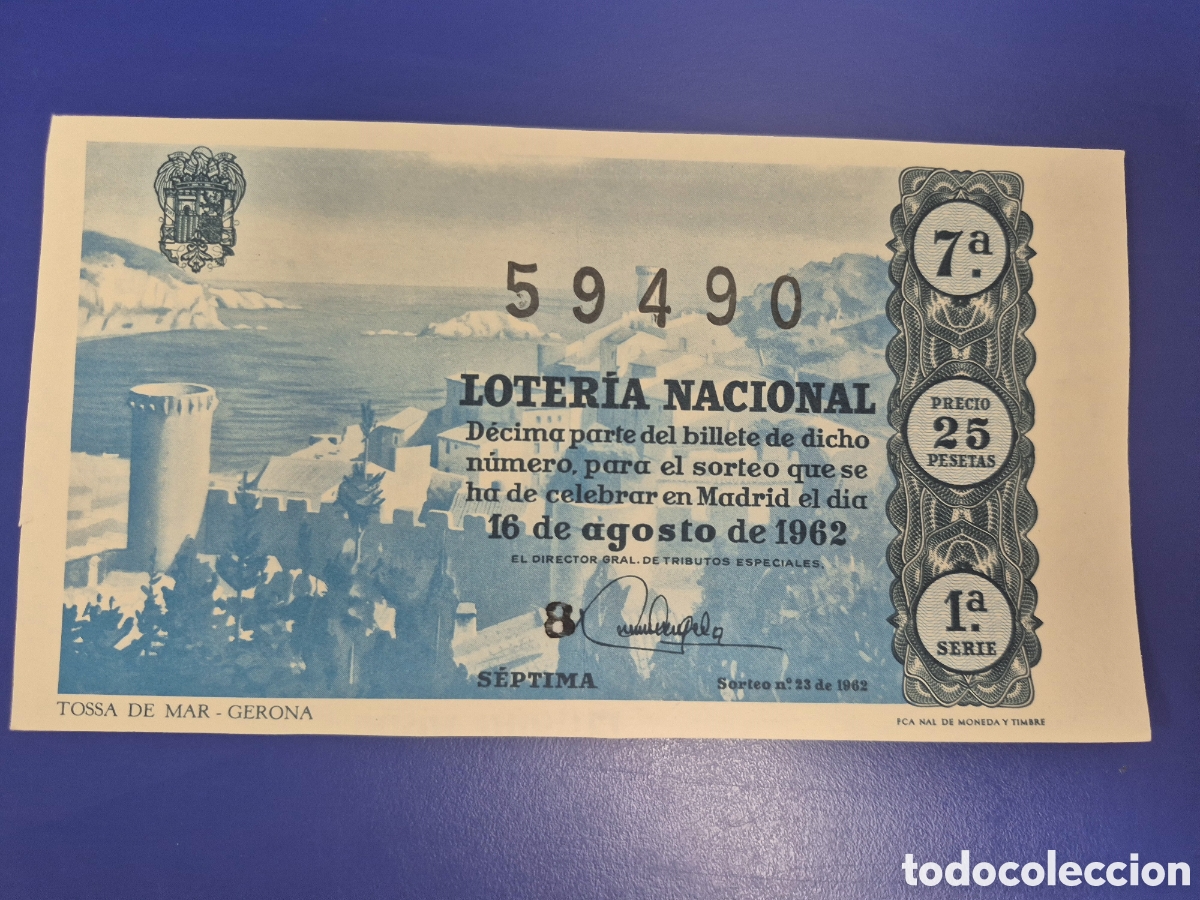 Loter&iacute;a nacional: LOTERIA NACIONAL SORTEO 23 DE 1962 SERIE 1