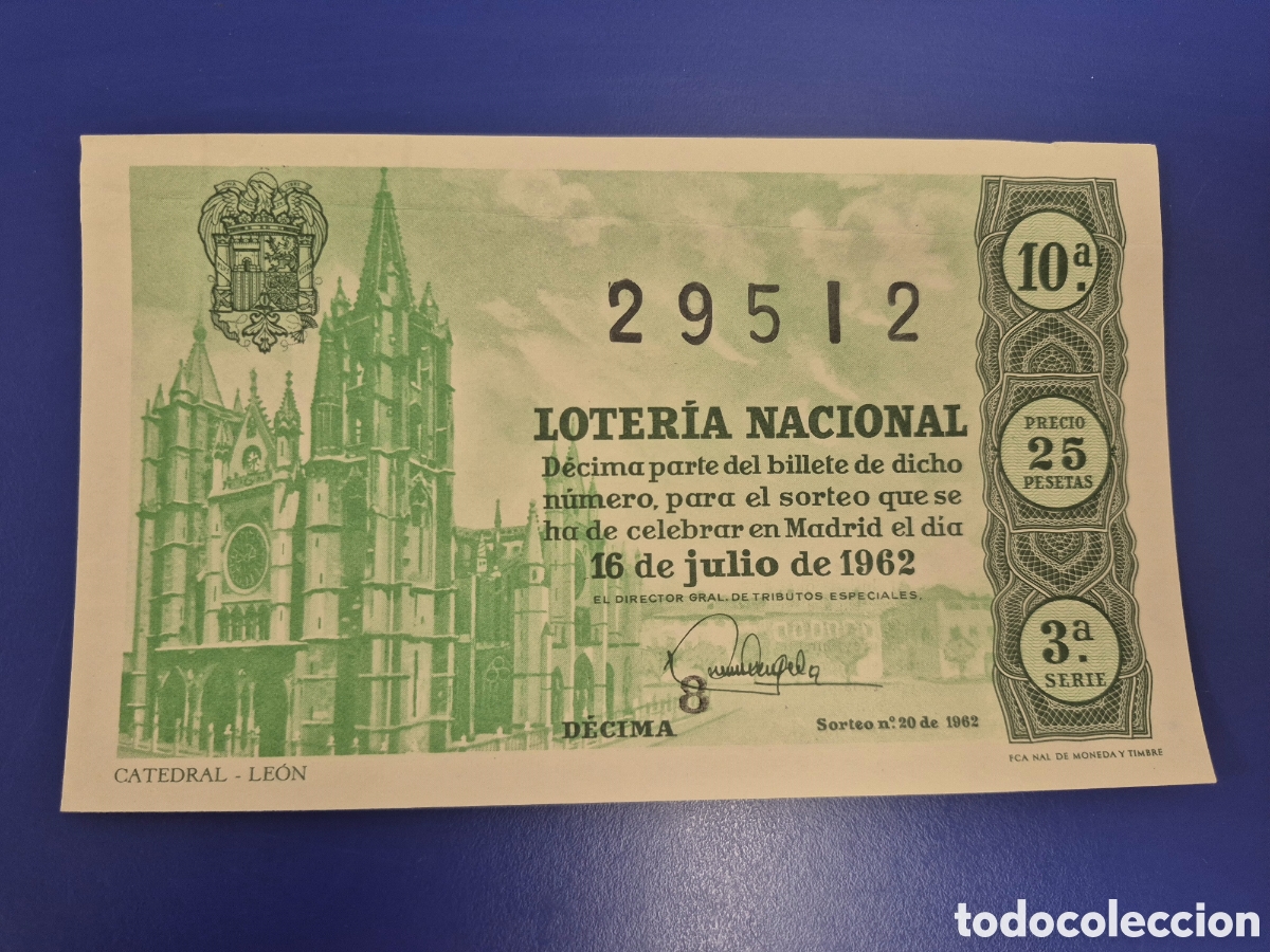 Loter&iacute;a nacional: LOTERIA NACIONAL SORTEO 21 DE 1962 SERIE 13