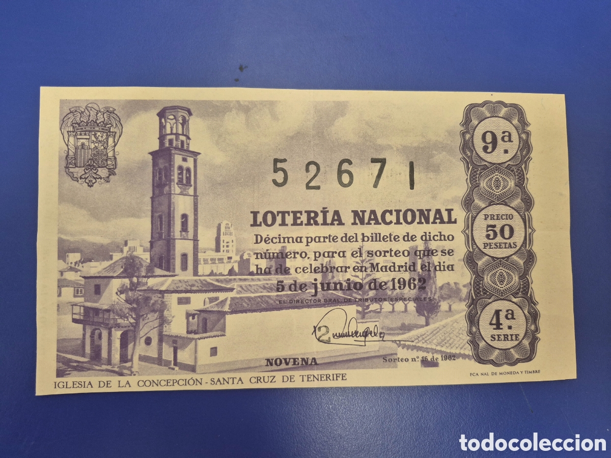 Loter&iacute;a nacional: LOTERIA NACIONAL SORTEO 16 DE 1962 SERIE 4