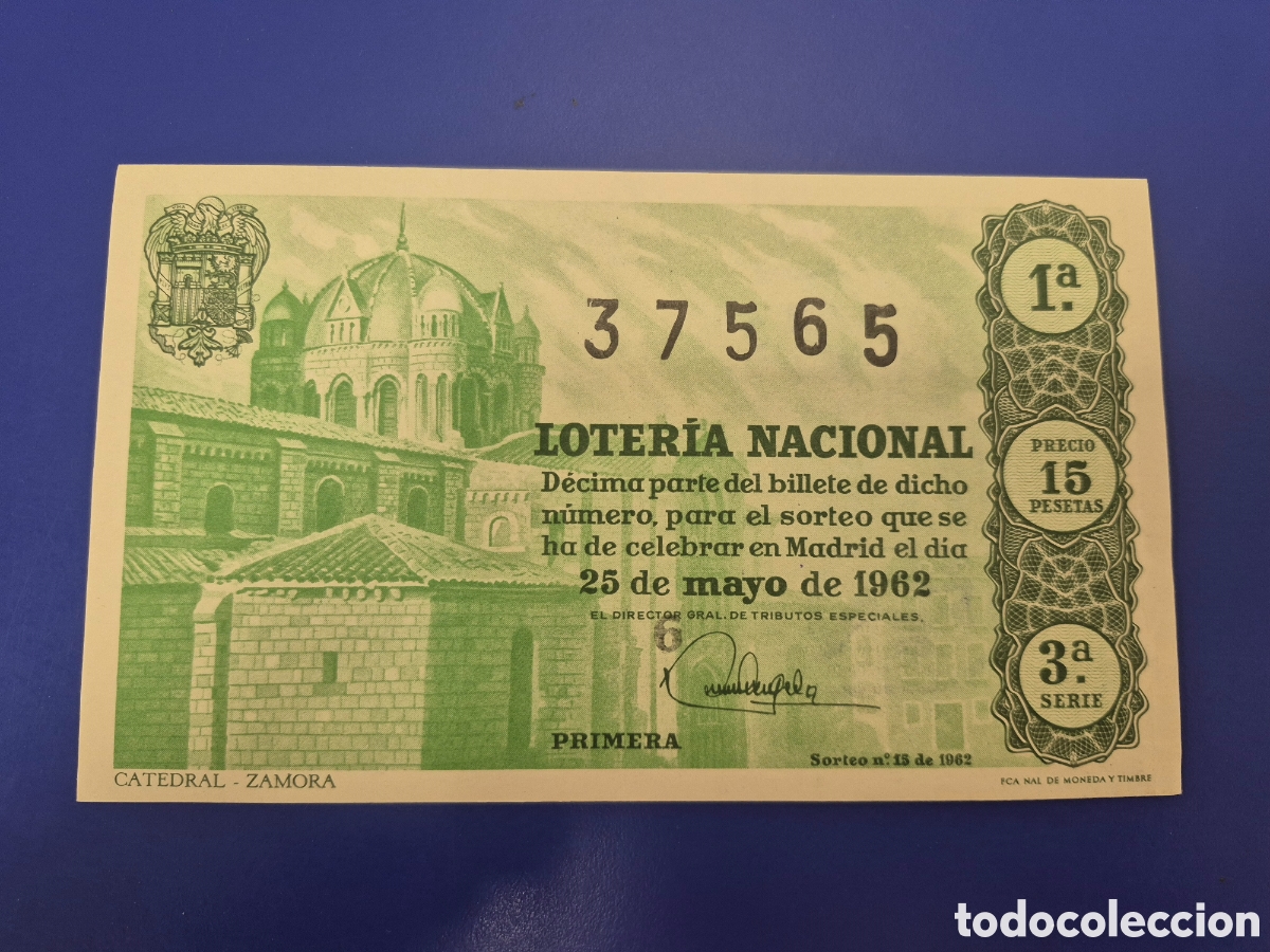 Loter&iacute;a nacional: LOTERIA NACIONAL SORTEO 15 DE 1962 SERIE 3