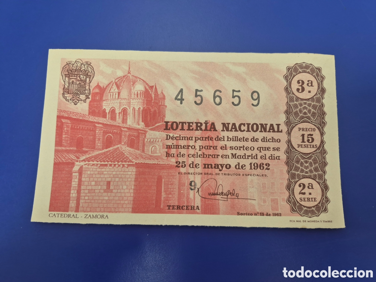Lotaria Nacional: LOTERIA NACIONAL SORTEO 15 DE 1962 SERIE 2