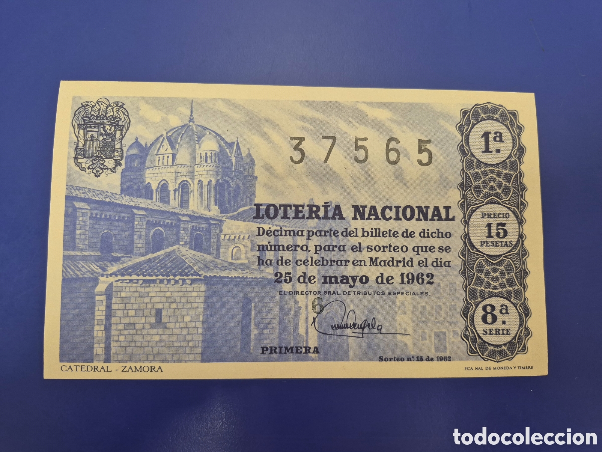 Lotaria Nacional: LOTERIA NACIONAL SORTEO 15 DE 1962 SERIE 8