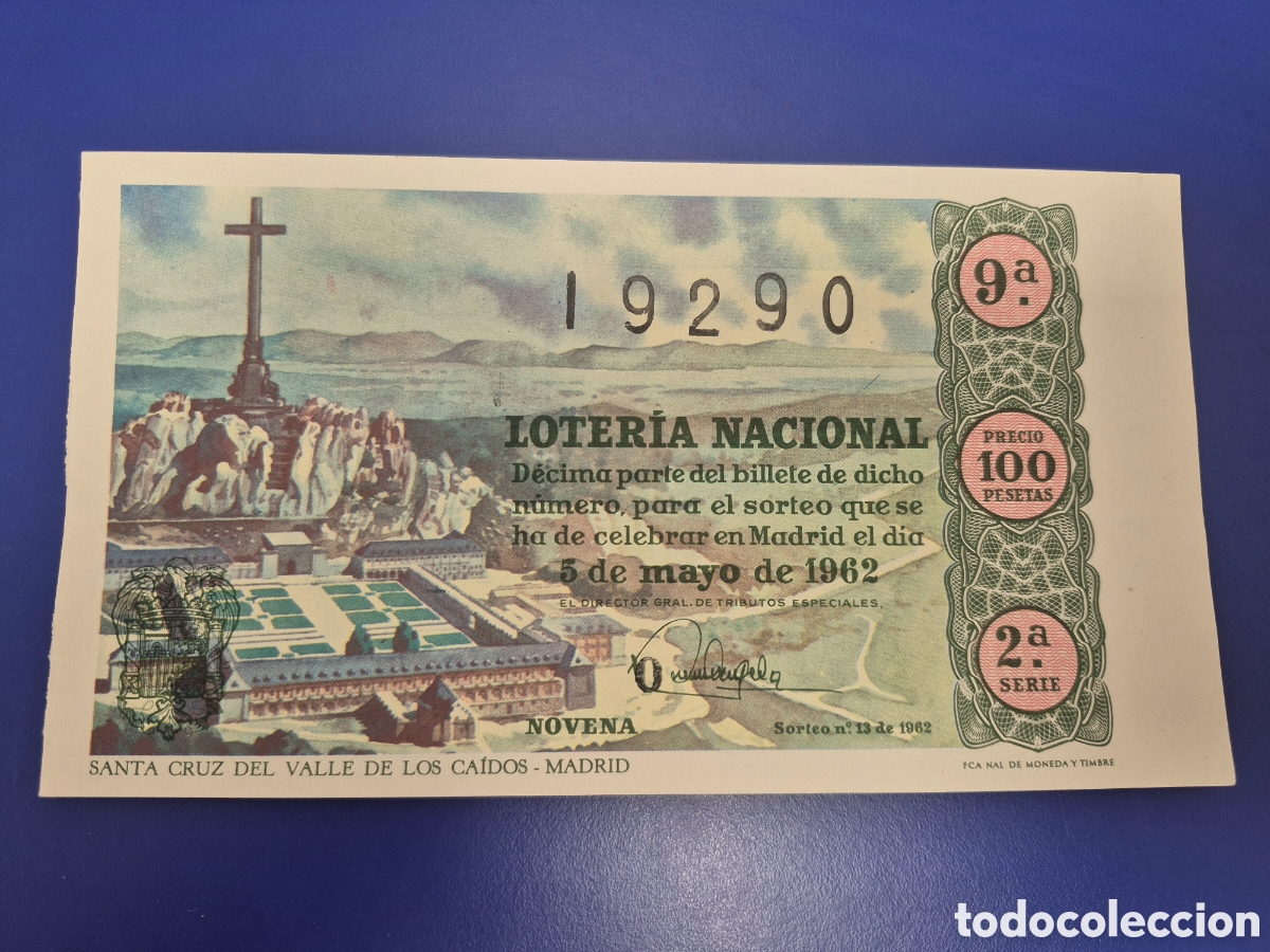 Loter&iacute;a nacional: LOTERIA NACIONAL SORTEO 13 DE 1962 SERIE 2