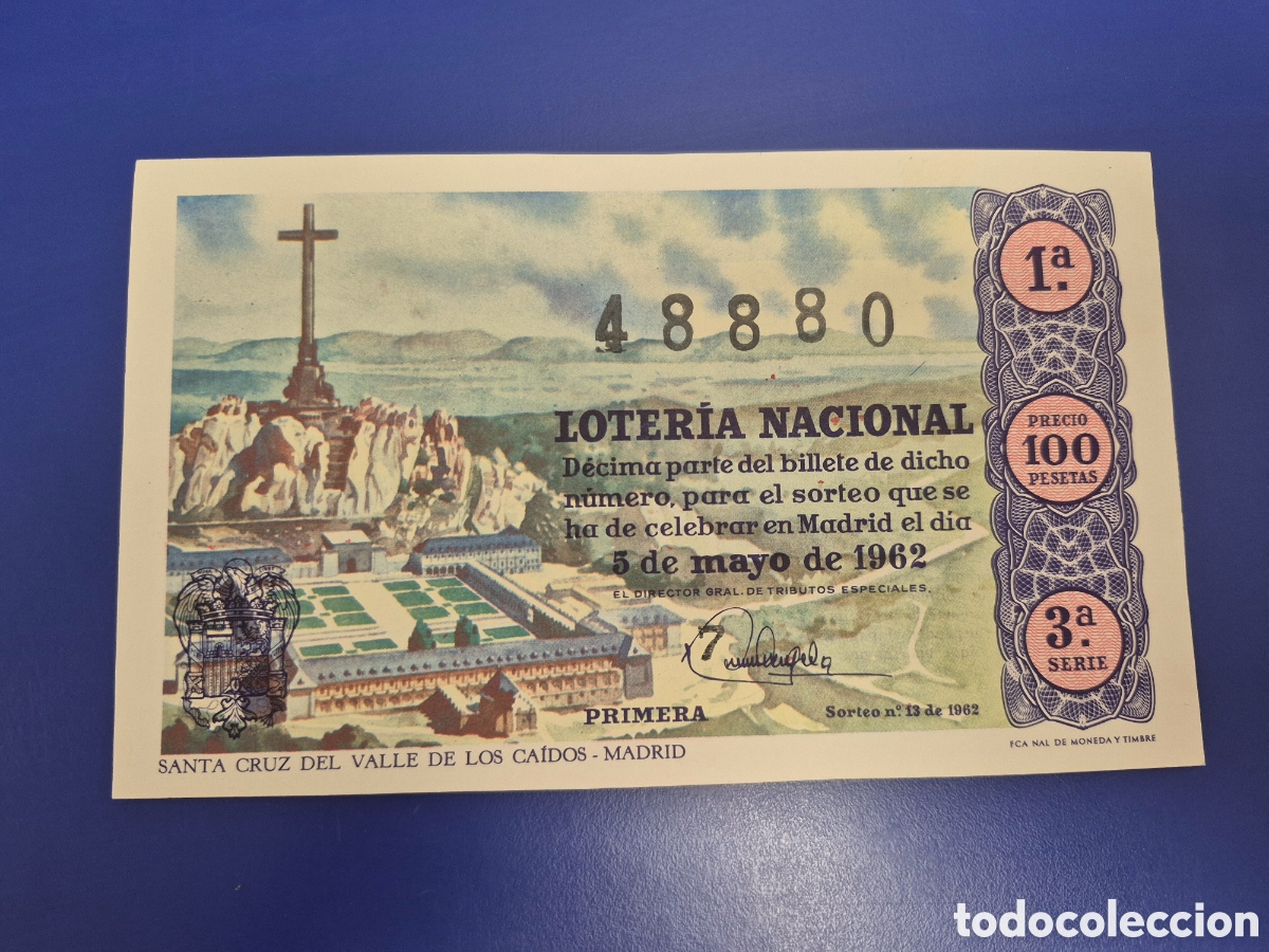 Loter&iacute;a nacional: LOTERIA NACIONAL SORTEO 13 DE 1962 SERIE 3