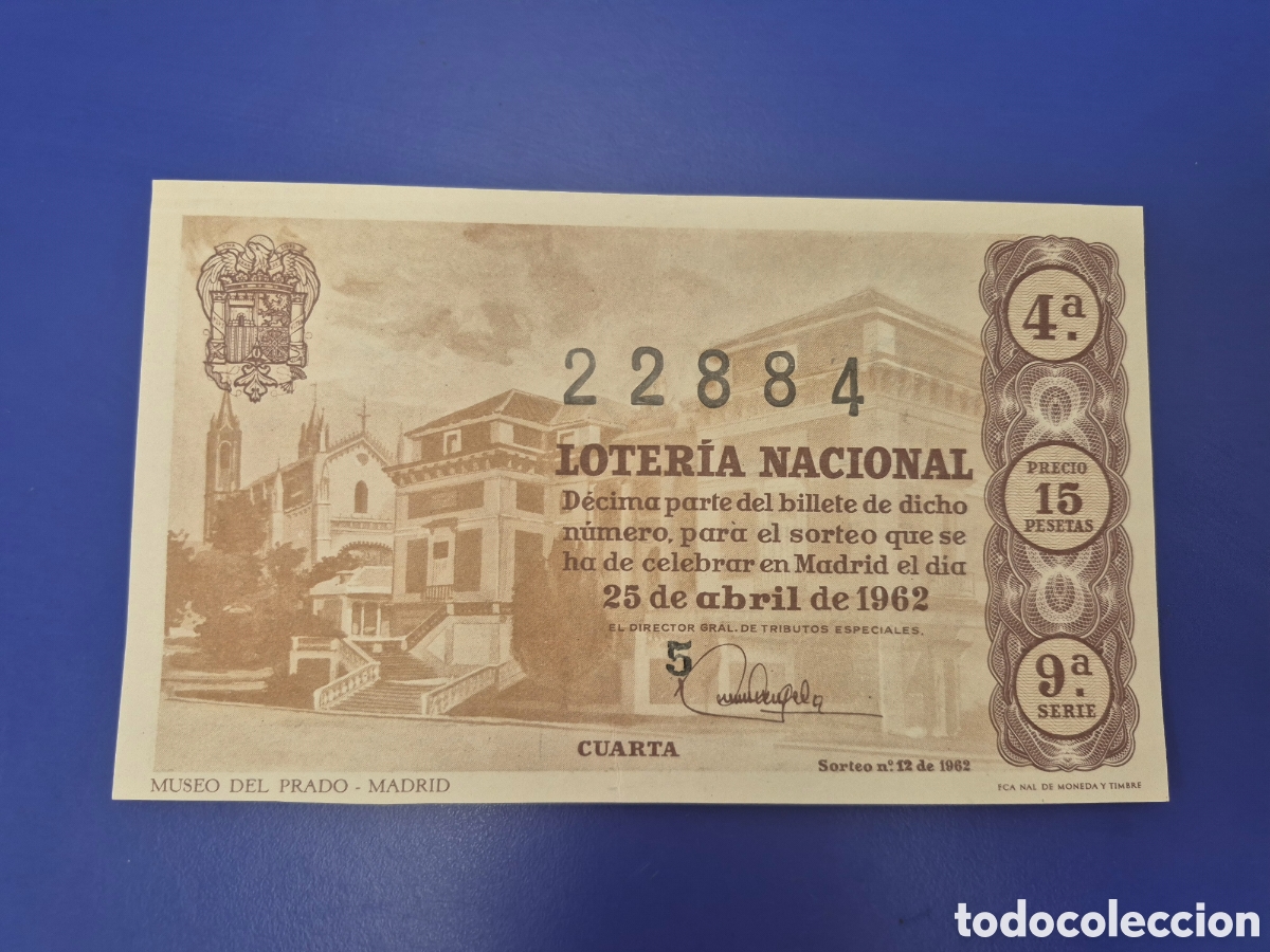 Loter&iacute;a nacional: LOTERIA NACIONAL SORTEO 12 DE 1962 SERIE 9
