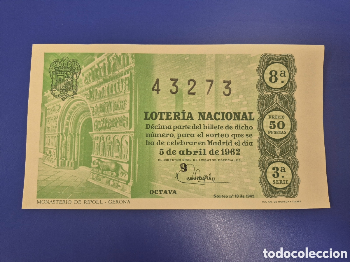 Loter&iacute;a nacional: LOTERIA NACIONAL SORTEO 10 DE 1962 SERIE 3