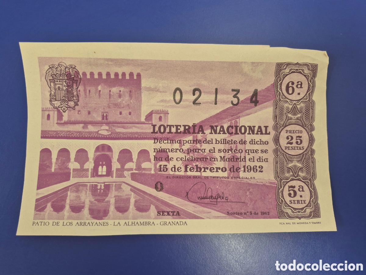 Lotaria Nacional: LOTERIA NACIONAL SORTEO 5 DE 1962 SERIE 5