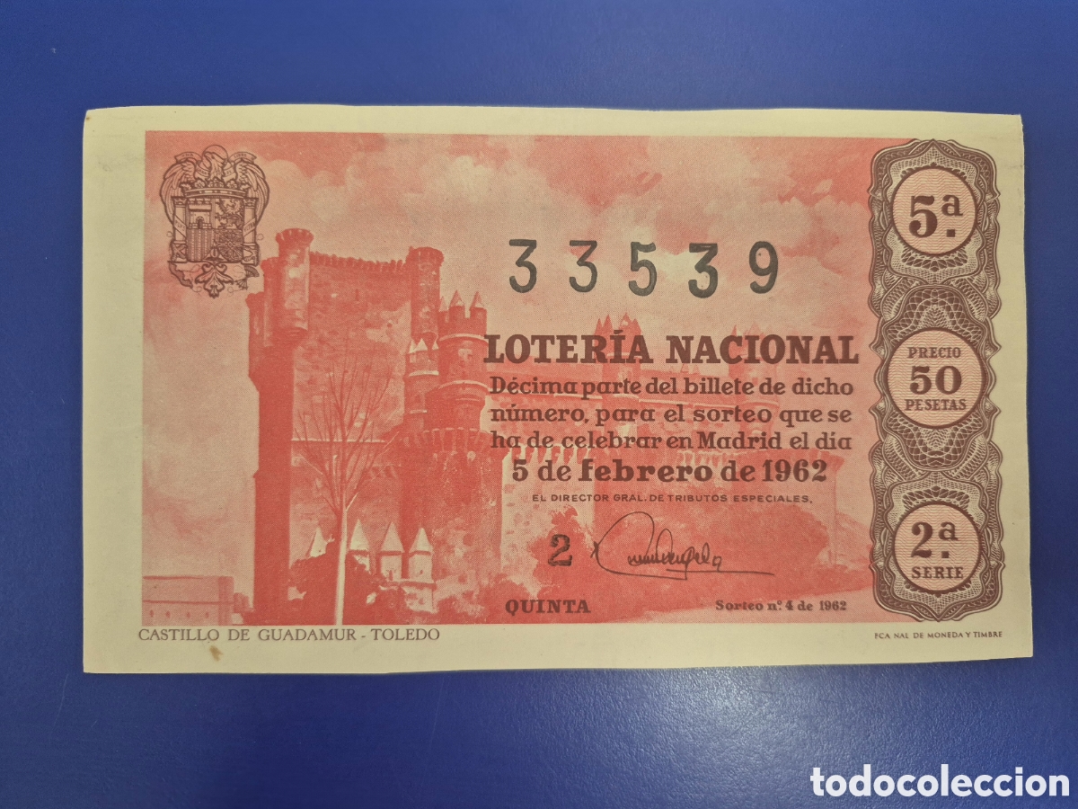 Loter&iacute;a nacional: LOTERIA NACIONAL SORTEO 4 DE 1962 SERIE 2