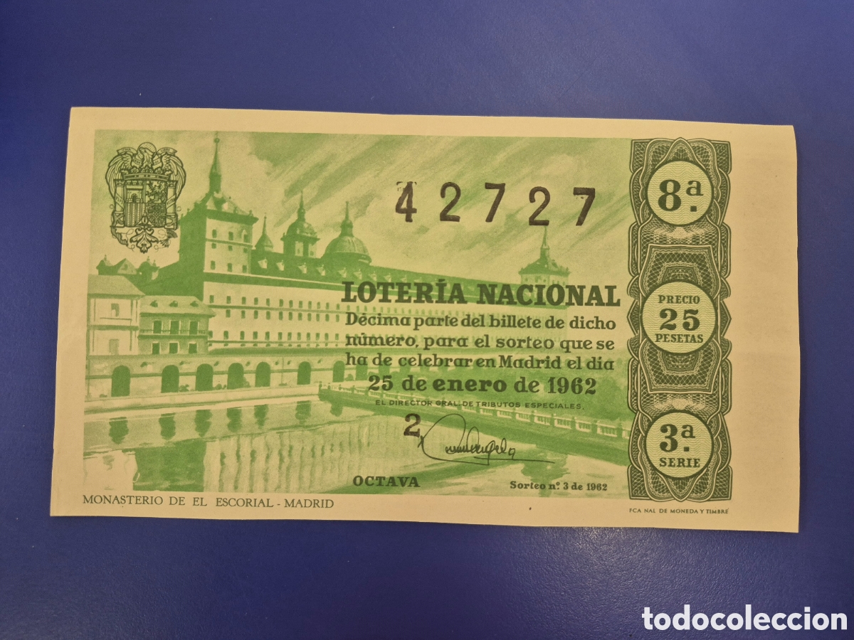 Loter&iacute;a nacional: LOTERIA NACIONAL SORTEO 3 DE 1962 SERIE 3