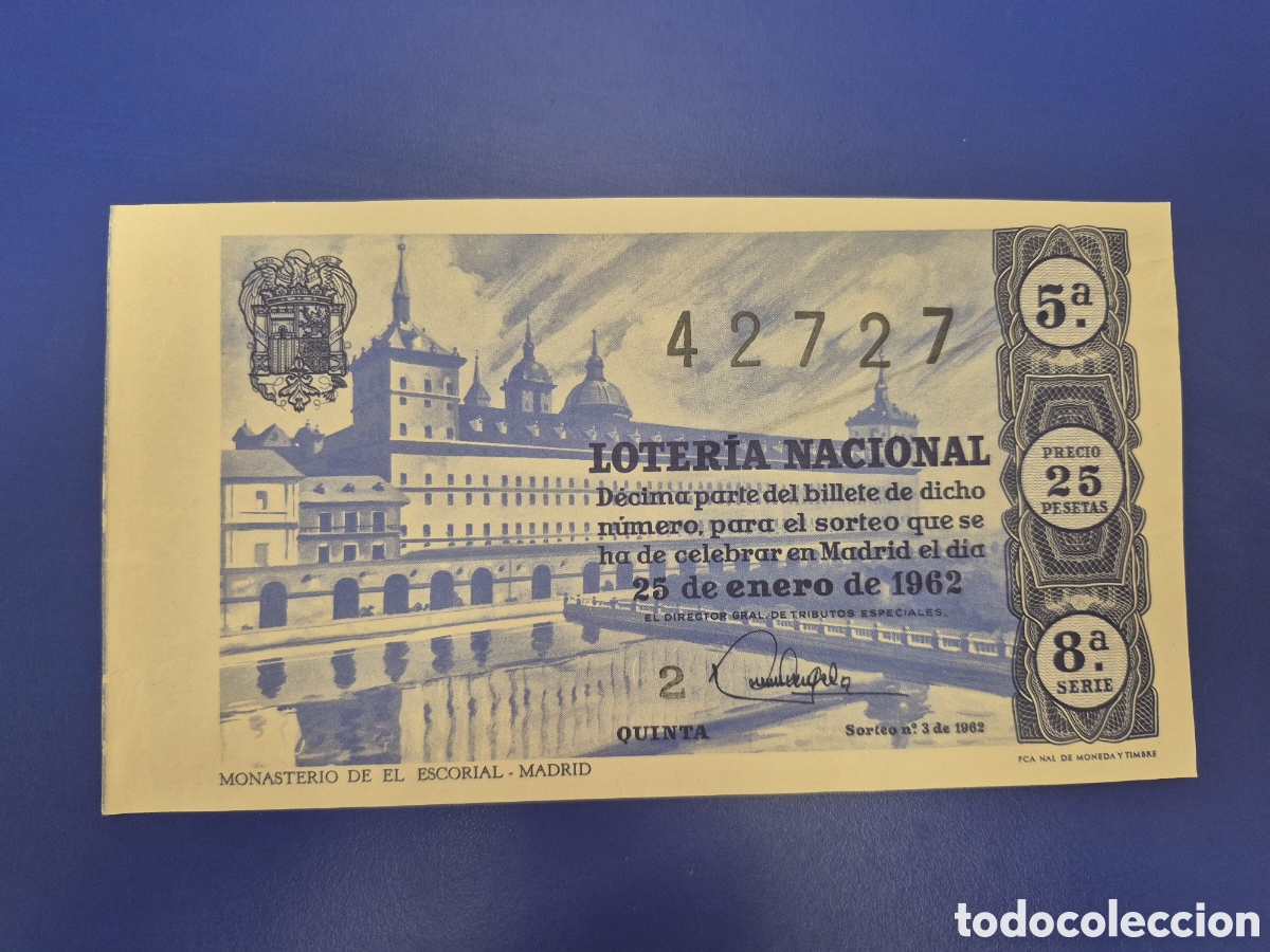 Loter&iacute;a nacional: LOTERIA NACIONAL SORTEO 3 DE 1962 SERIE 8