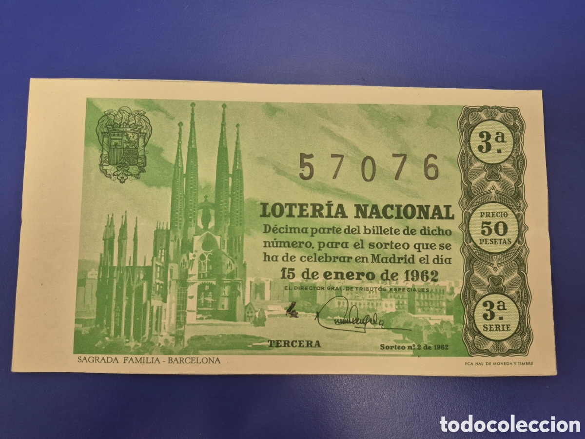 Loter&iacute;a nacional: LOTERIA NACIONAL SORTEO 2 DE 1962 SERIE 3