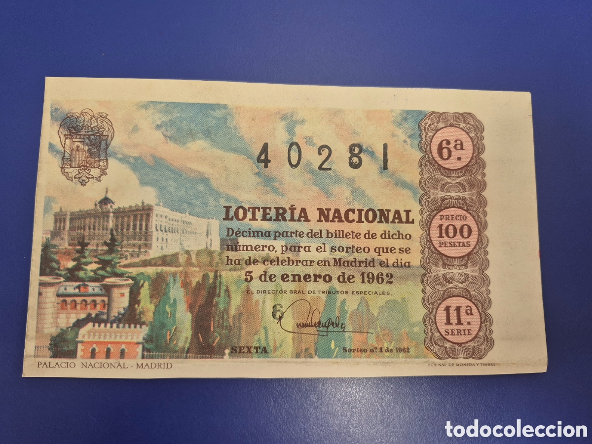Loter&iacute;a nacional: LOTERIA NACIONAL SORTEO 2 DE 1962 NI&Ntilde;O SERIE 11