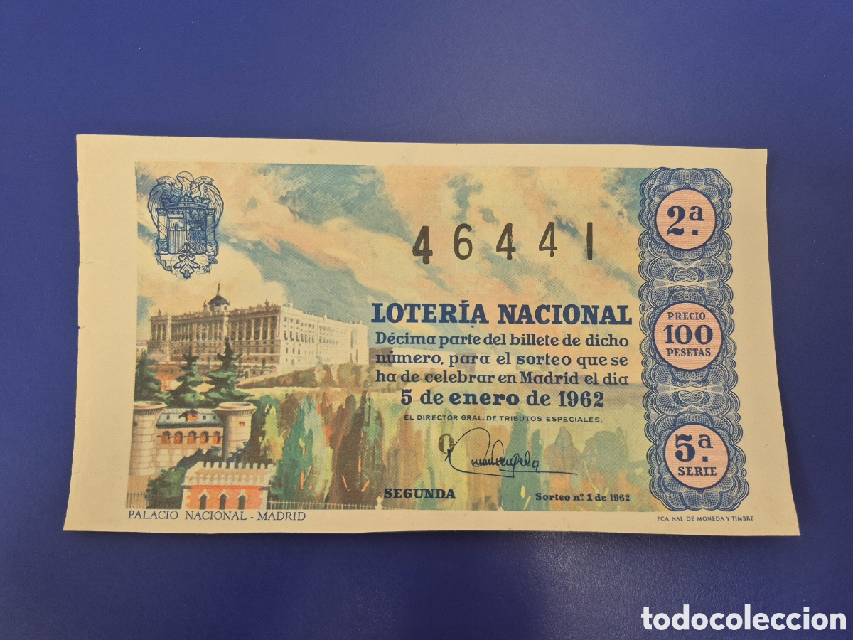 Loter&iacute;a nacional: LOTERIA NACIONAL SORTEO 2 DE 1962 NI&Ntilde;O SERIE 5