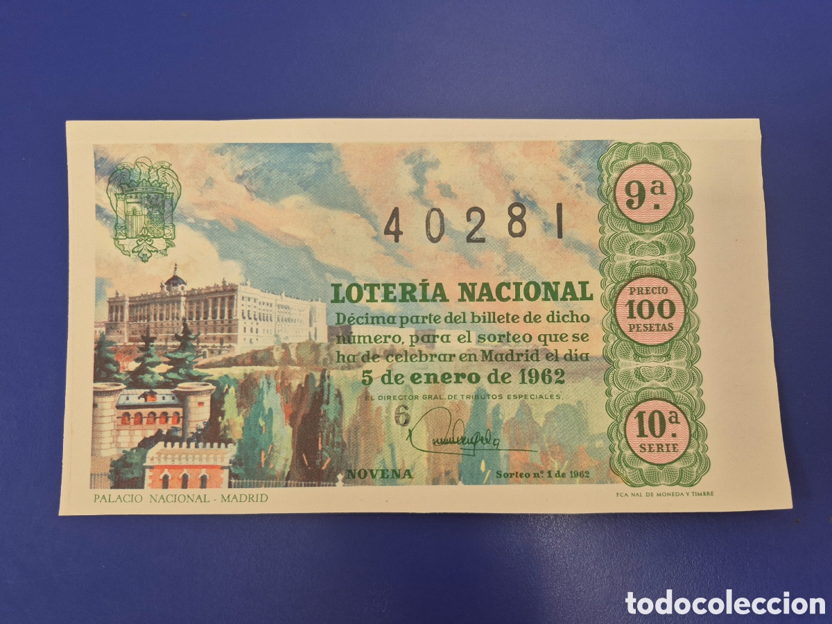 Loter&iacute;a nacional: LOTERIA NACIONAL SORTEO 2 DE 1962 NI&Ntilde;O SERIE 10