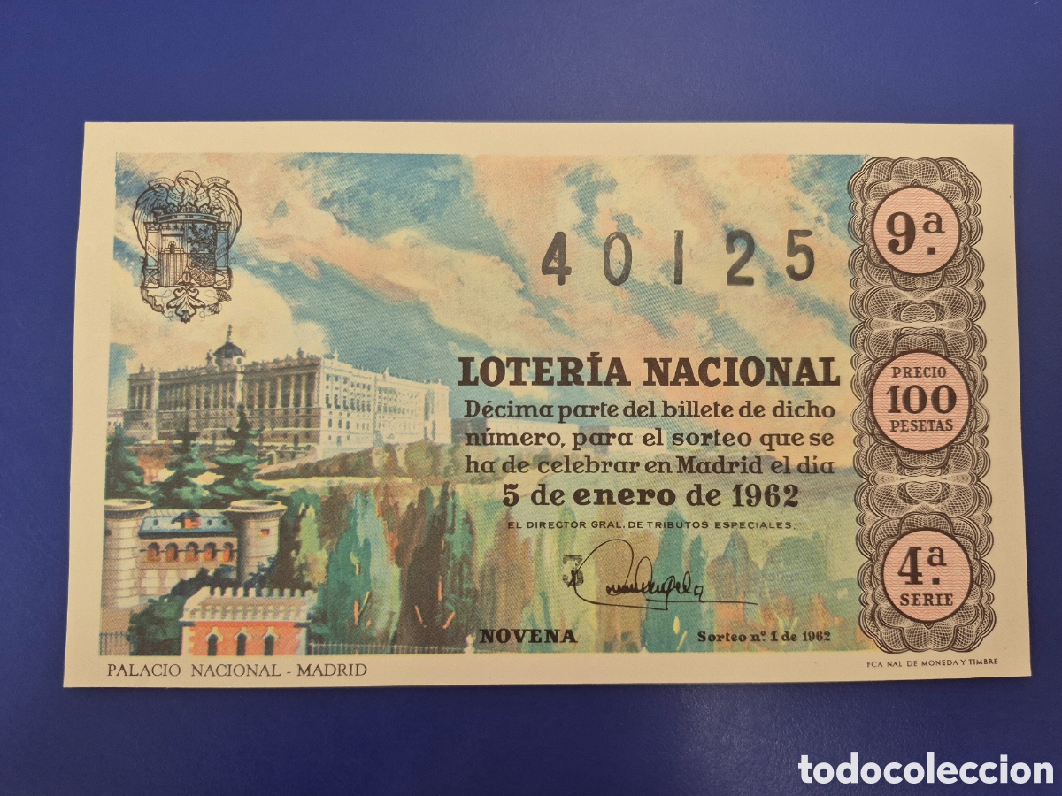 Loter&iacute;a nacional: LOTERIA NACIONAL SORTEO 2 DE 1962 NI&Ntilde;O SERIE 1