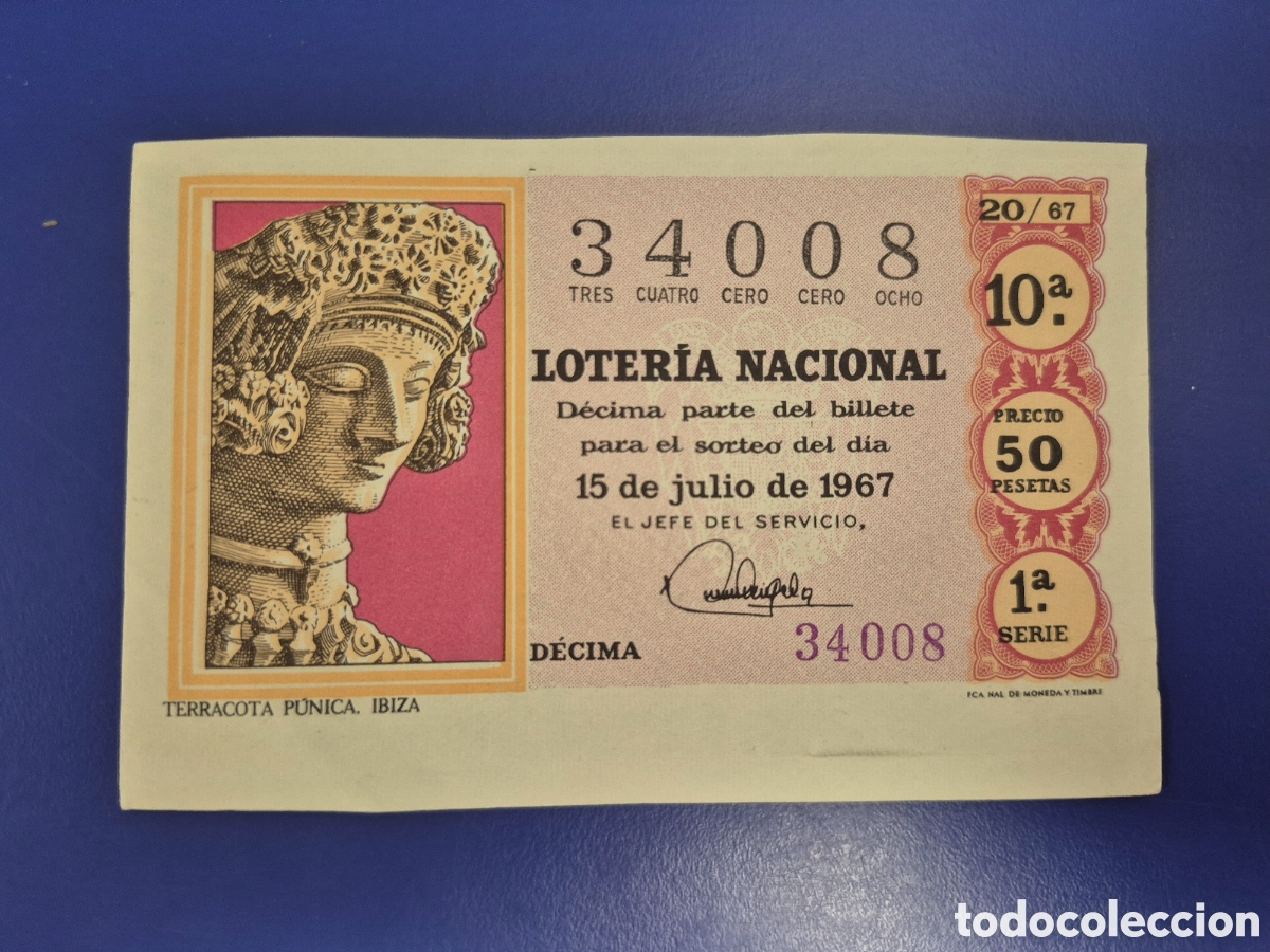 Loter&iacute;a nacional: LOTERIA NACIONAL SORTEO 20 DE 1967 SERIE 1