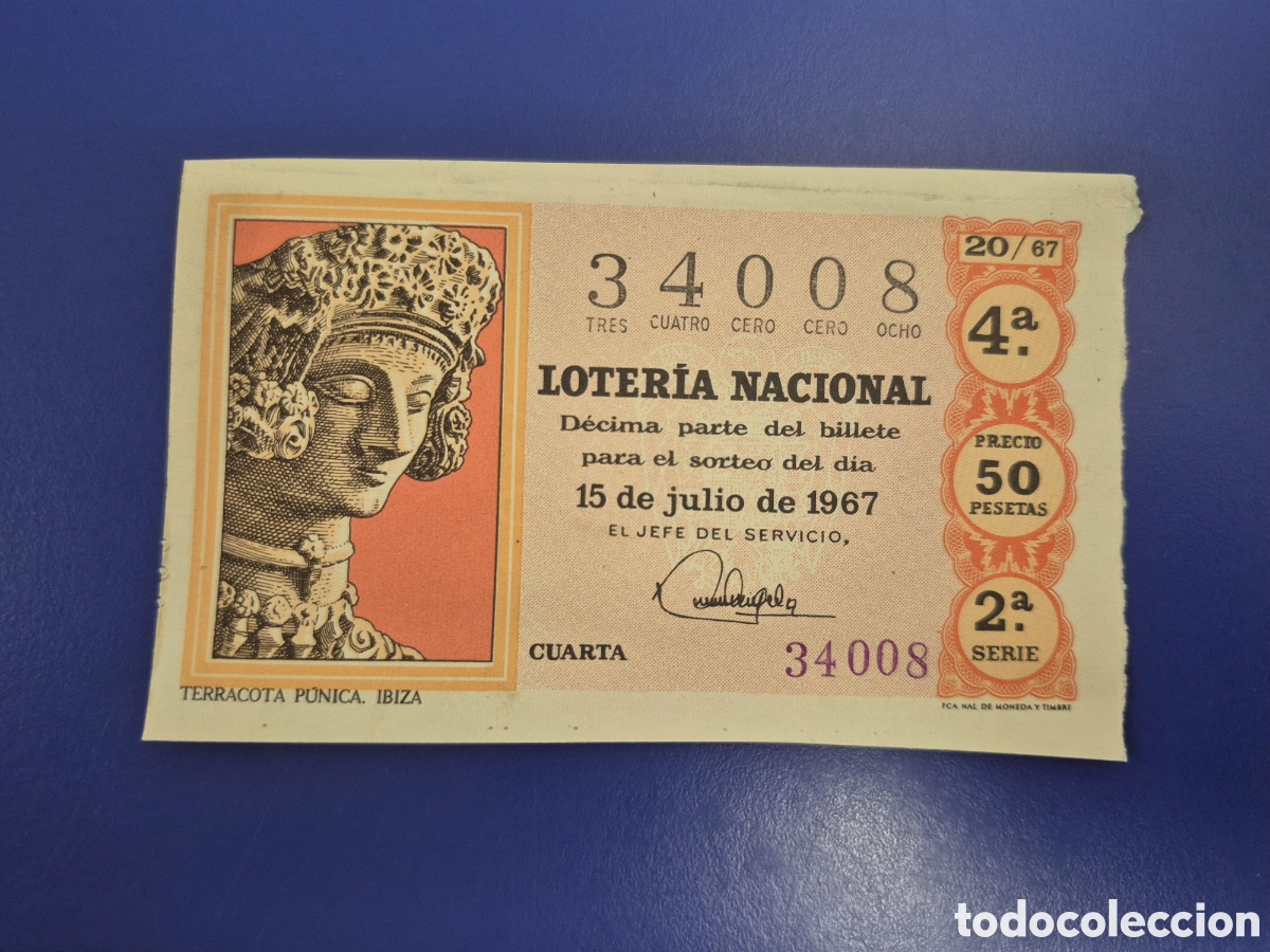 Loter&iacute;a nacional: LOTERIA NACIONAL SORTEO 20 DE 1967 SERIE 2