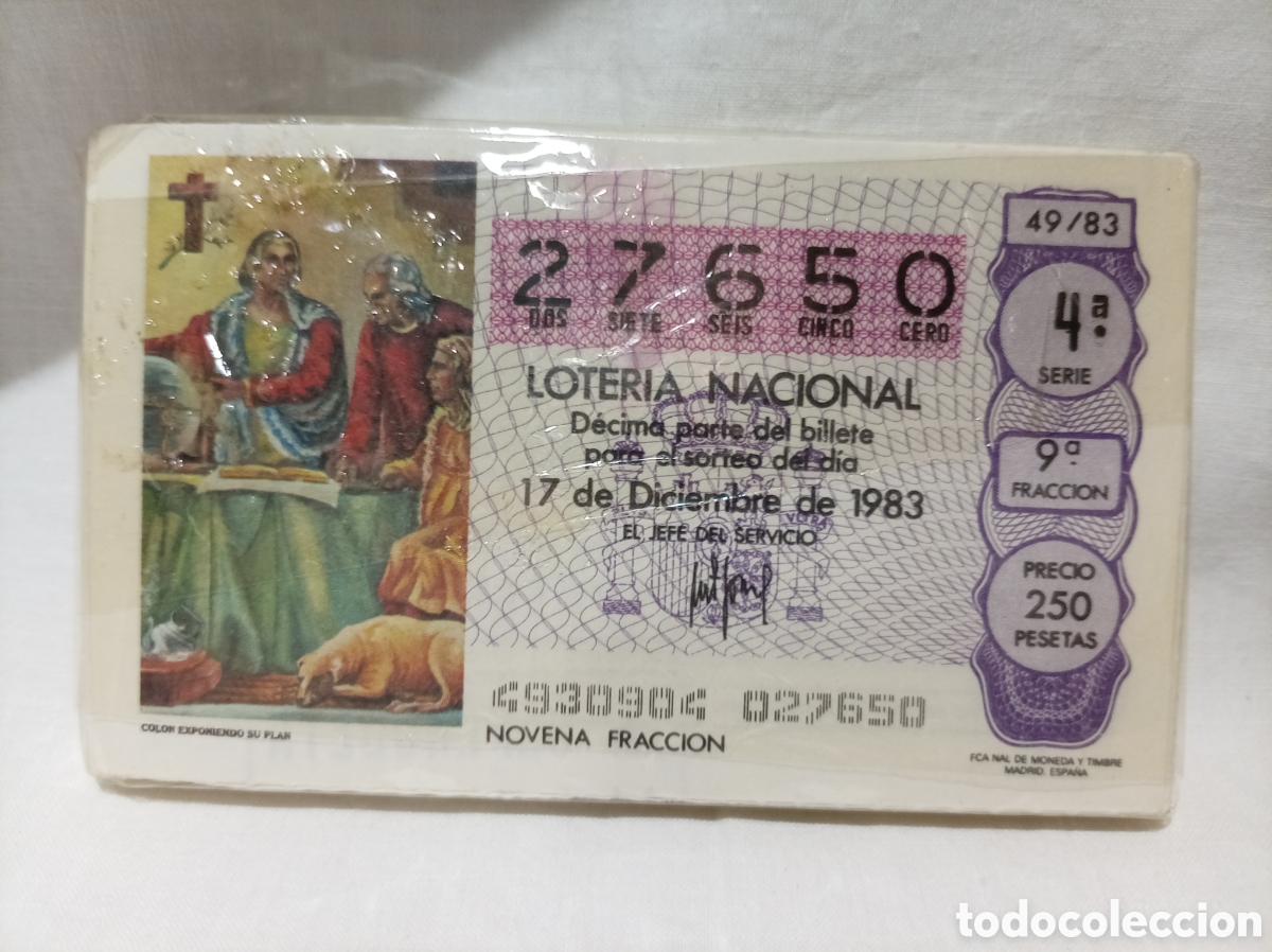Loter&iacute;a nacional: PACK DE LOTER&Iacute;A NACIONAL A&Ntilde;O 1983 SIN ABRIR