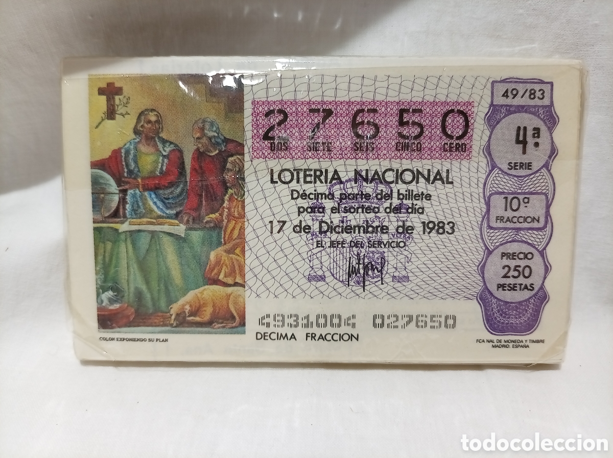 Loter&iacute;a nacional: PACK DE LOTER&Iacute;A NACIONAL A&Ntilde;O 1983 SIN ABRIR