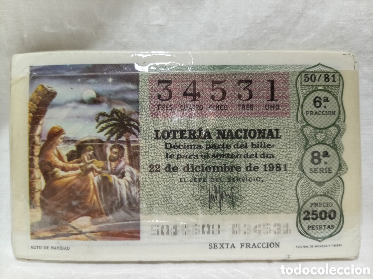 Loter&iacute;a nacional: PACK DE LOTER&Iacute;A NACIONAL A&Ntilde;O 1981 SIN ABRIR
