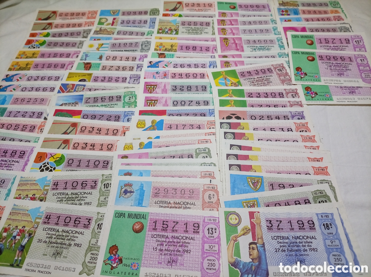 Loter&iacute;a nacional: 99 D&Eacute;CIMOS DE LOTERIA NACIONAL 1982 CON TEM&Aacute;TICA DE F&Uacute;TBOL