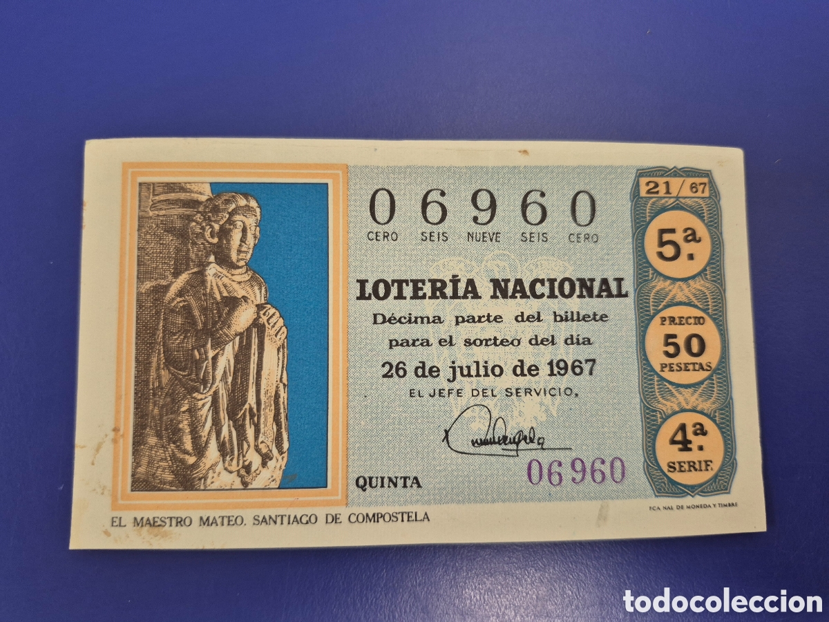 Loter&iacute;a nacional: LOTERIA NACIONAL SORTEO 21 DE 1967 SERIE 4