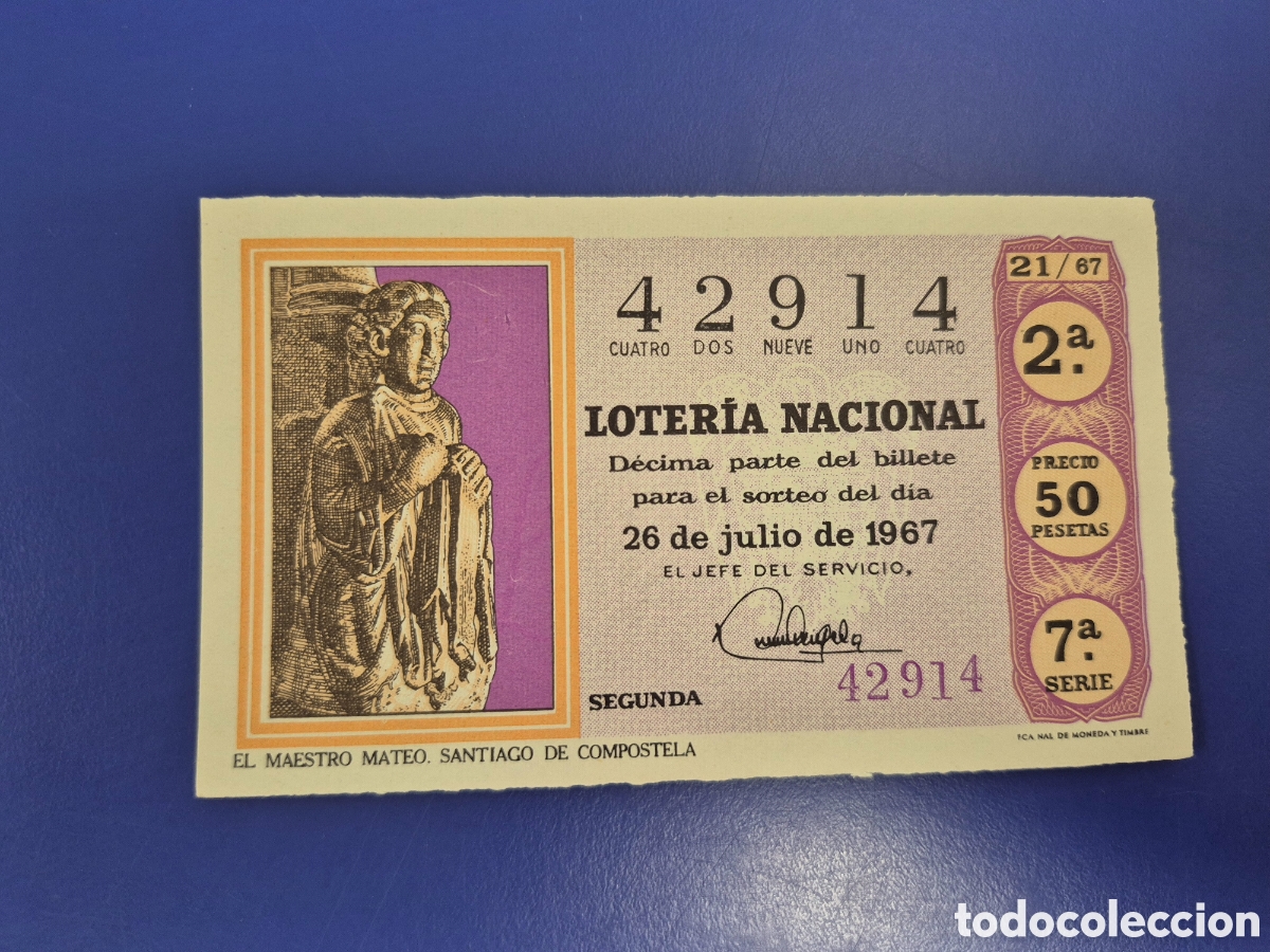 Loter&iacute;a nacional: LOTERIA NACIONAL SORTEO 21 DE 1967 SERIE 7