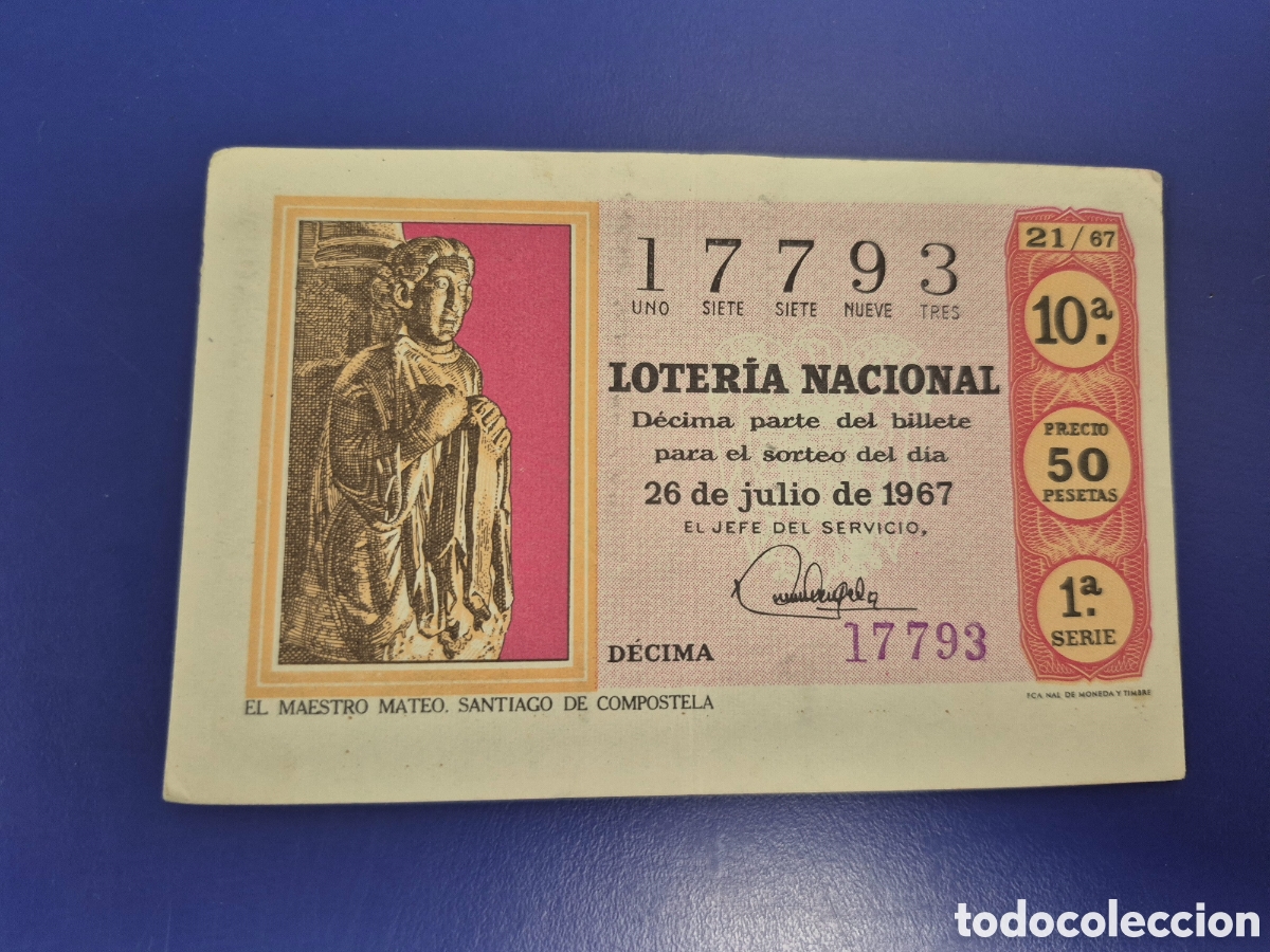 Loter&iacute;a nacional: LOTERIA NACIONAL SORTEO 21 DE 1967 SERIE 1