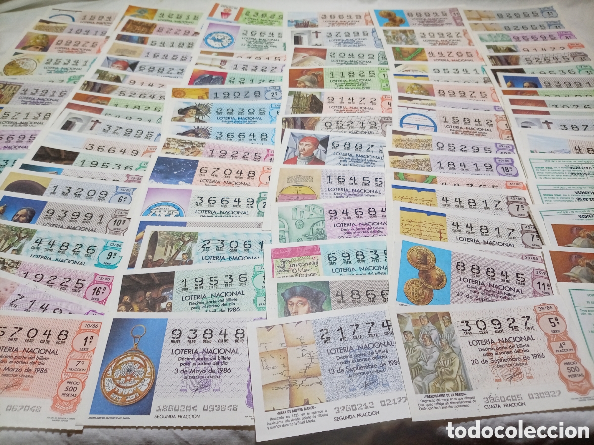 Loter&iacute;a nacional: LOTE 161 D&Eacute;CIMOS DE LOTER&Iacute;A ALO 1986