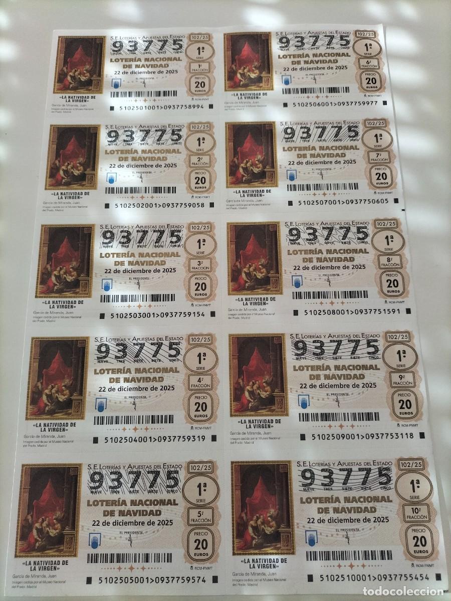Loter&iacute;a nacional: 1 BILLETE LOTERIA NACIONAL SABADO 22 DICIEMBRE 2025 102/25 NAVIDAD - JUAN GARCIA MIRANDA EL PRADO
