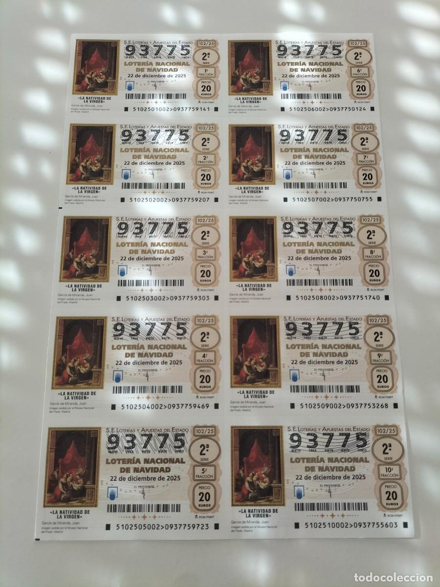 Loter&iacute;a nacional: 1 BILLETE LOTERIA NACIONAL SABADO 22 DICIEMBRE 2025 102/25 NAVIDAD - JUAN GARCIA MIRANDA EL PRADO